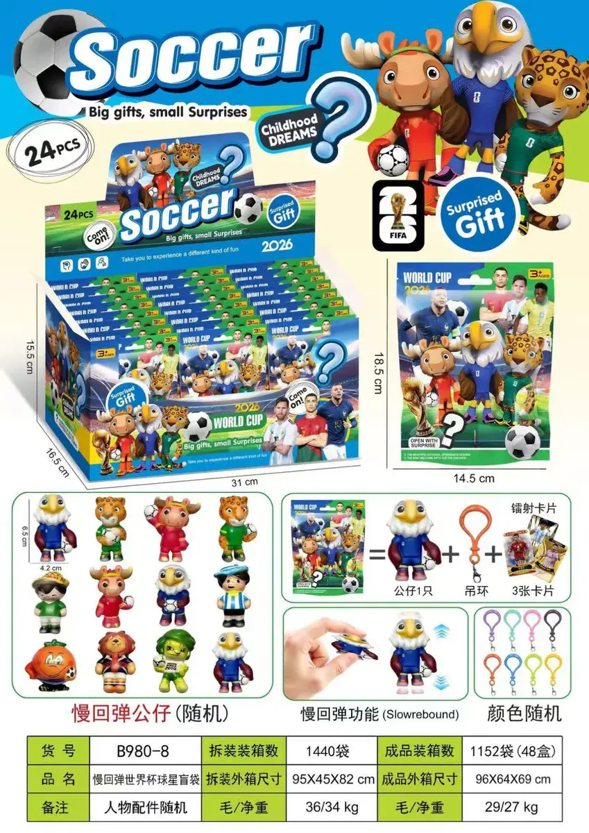 Zestaw figurek Soccer World Cup 2026 z niespodzianką 24 szt