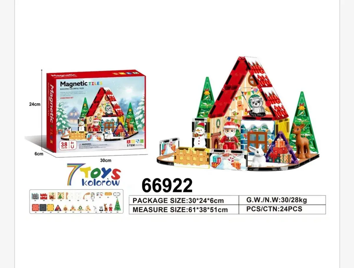 Magnetic Tiles Zestaw Klocków Magnetycznych Świąteczny Domek