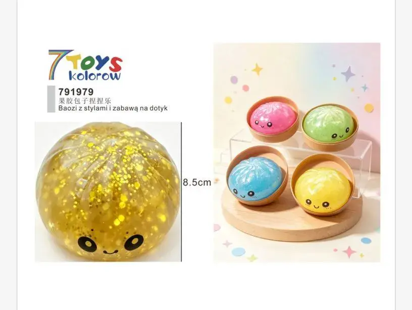 7 Toys Kolorowe Baozi Antystresowe 8,5 cm Zabawka Dotykowa