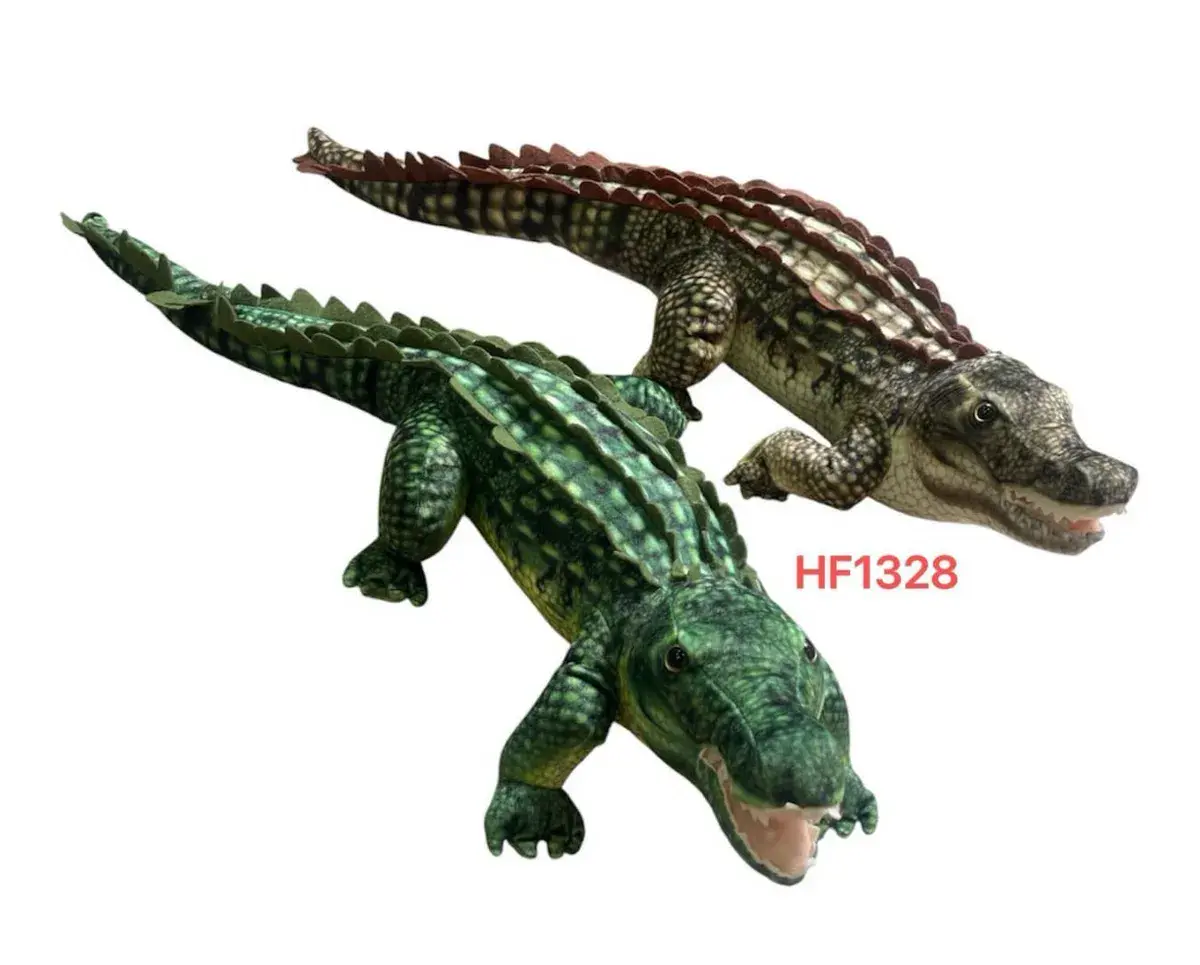 Miękka maskotka krokodyl 80cm realistyczna zielona i brązowa