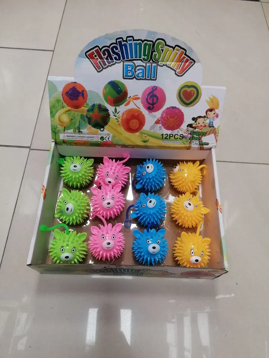 Flashing Spiky Ball LED 7.5cm Mix Kolorów