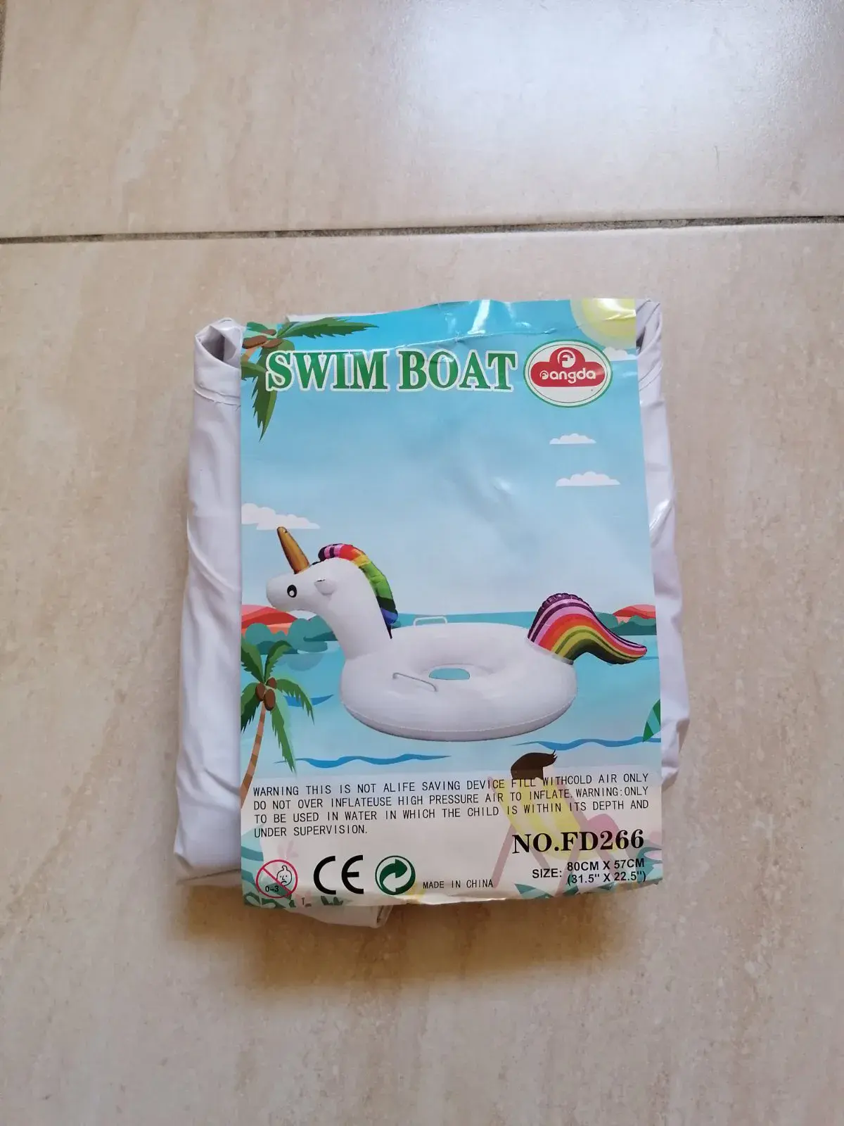 Dmuchany basenik dla dzieci Swim Boat jednorożec 80x57 cm