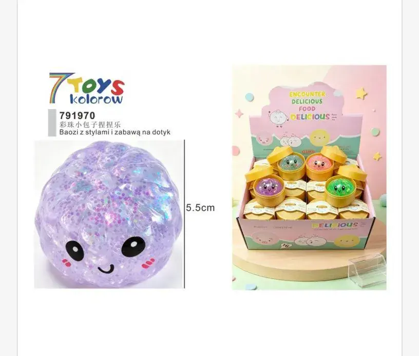 7 Toys Kolorowa Antystresowa Piłeczka 5,5 cm z Brokatem