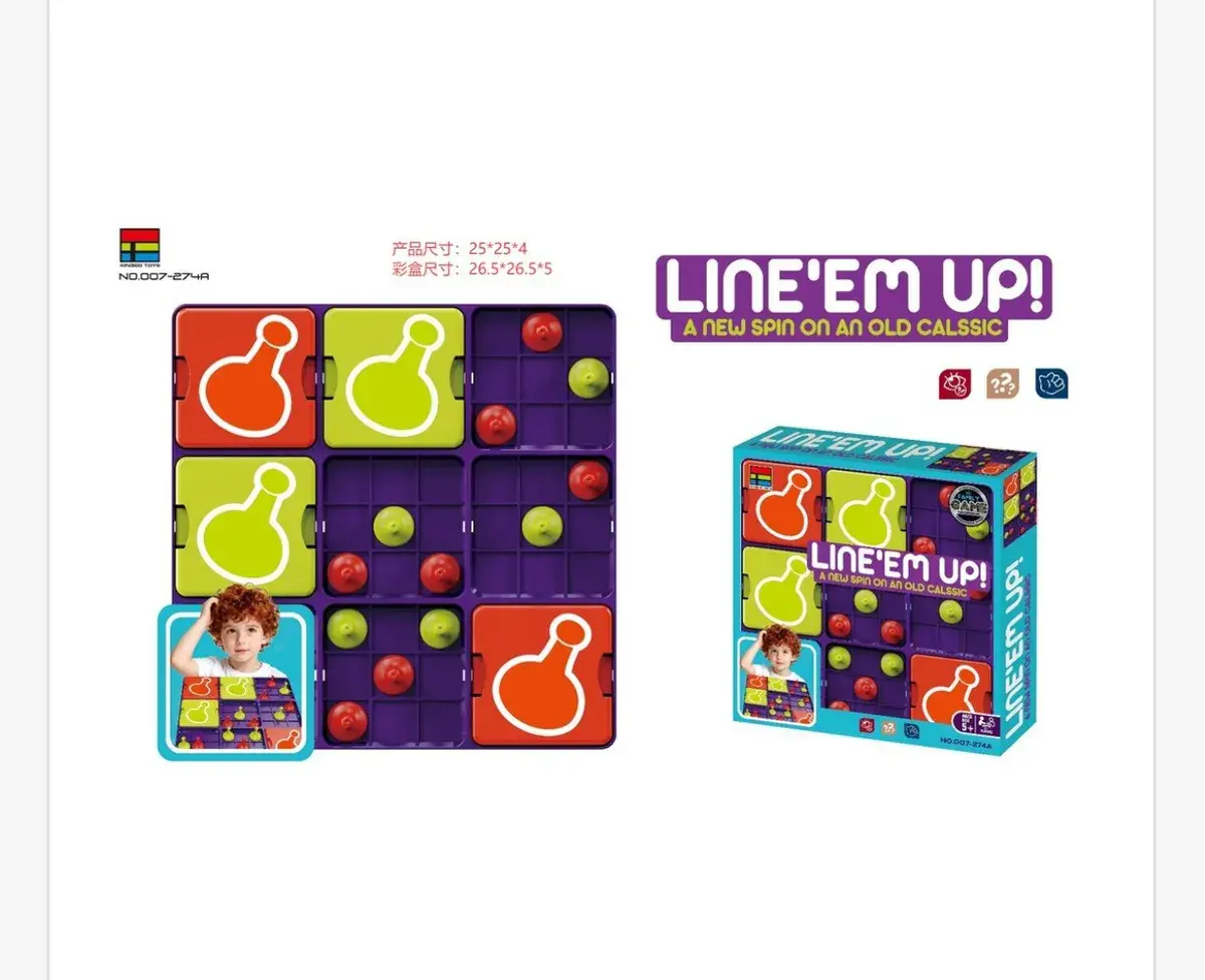 Gra logiczna Line'em Up! kolorowa plansza 25x25 cm