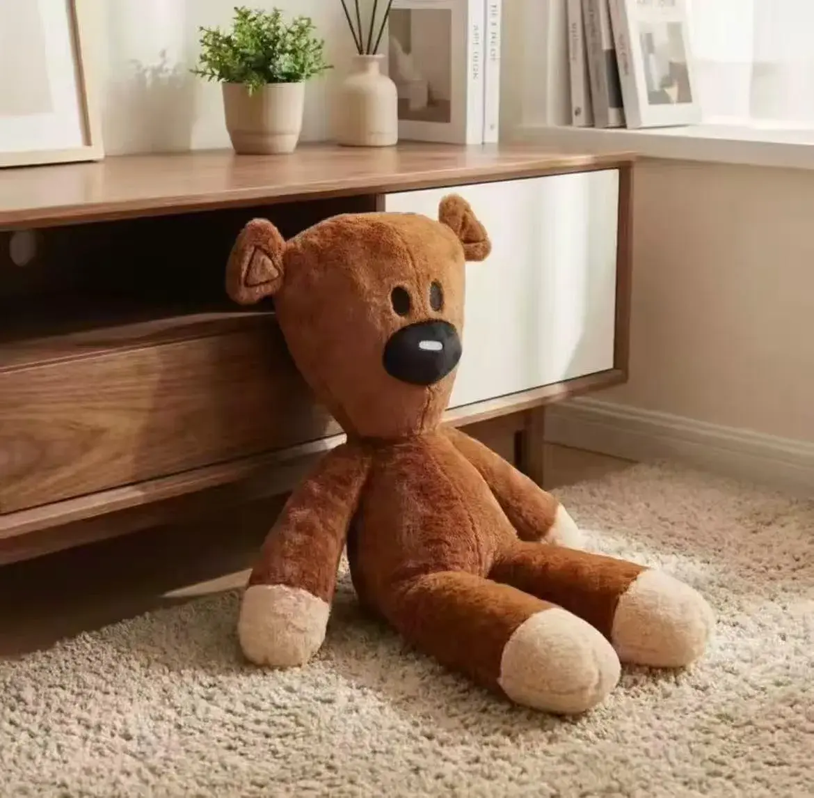 Miś Pluszowy Brązowy 40cm z Jasnobeżowymi Łapkami