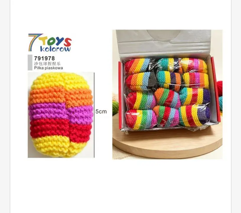 Kolorowa piłka piaskowa 5 cm 7 Toys zestaw 12 sztuk