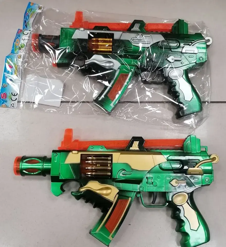 Pistolety dla Dzieci Automat Zielony Metalik 12 szt.