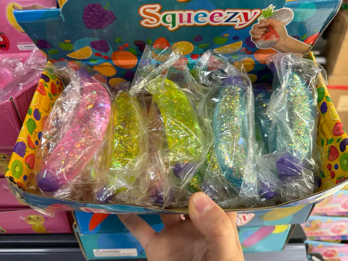 Zabawka Antystresowa Squeezy Banan Brokatowy Mix Kolorów