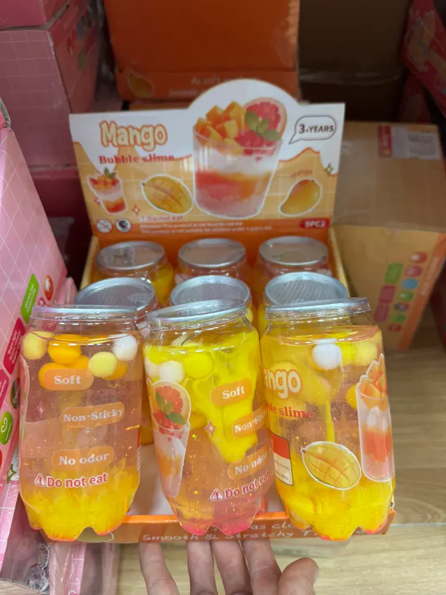 Mango Bubble Slime żółto-pomarańczowy z piankami 9 sztuk