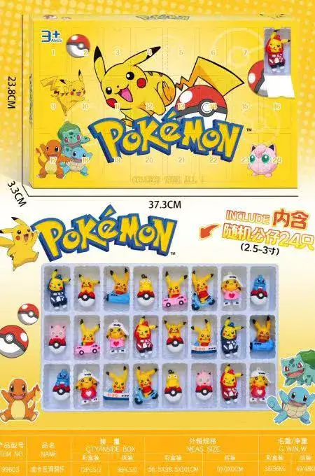 Kalendarz adwentowy Pokémon z 24 figurkami 2,5-3 cm