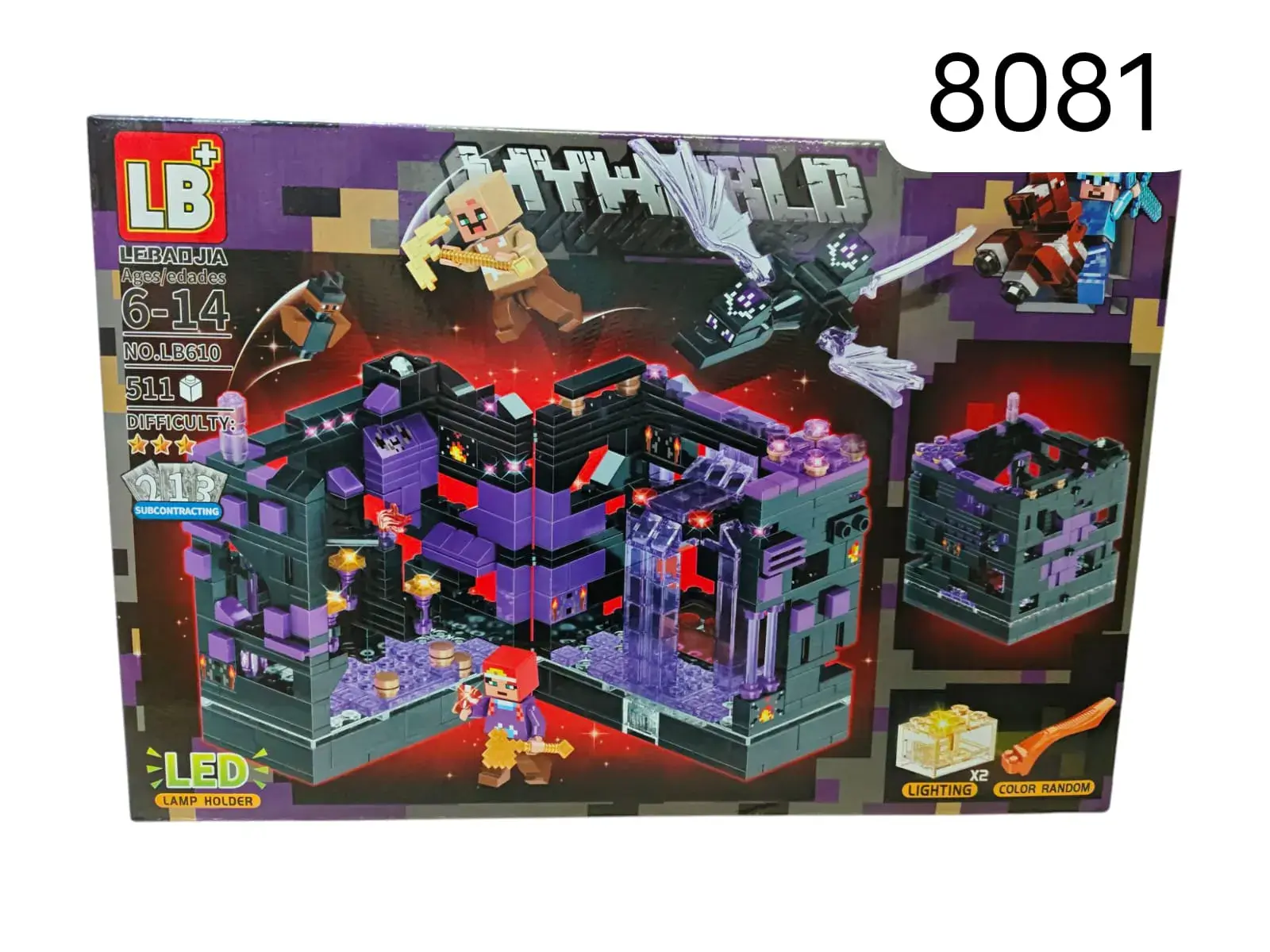 Zestaw klocków Minecraft End Portal LB 8081 LED 6-14 lat