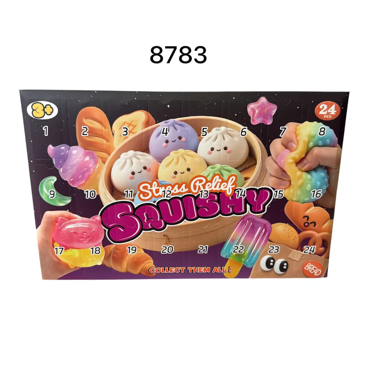 Zestaw 24 szt. Squishy Antystresowy Mix Kolorów i Kształtów