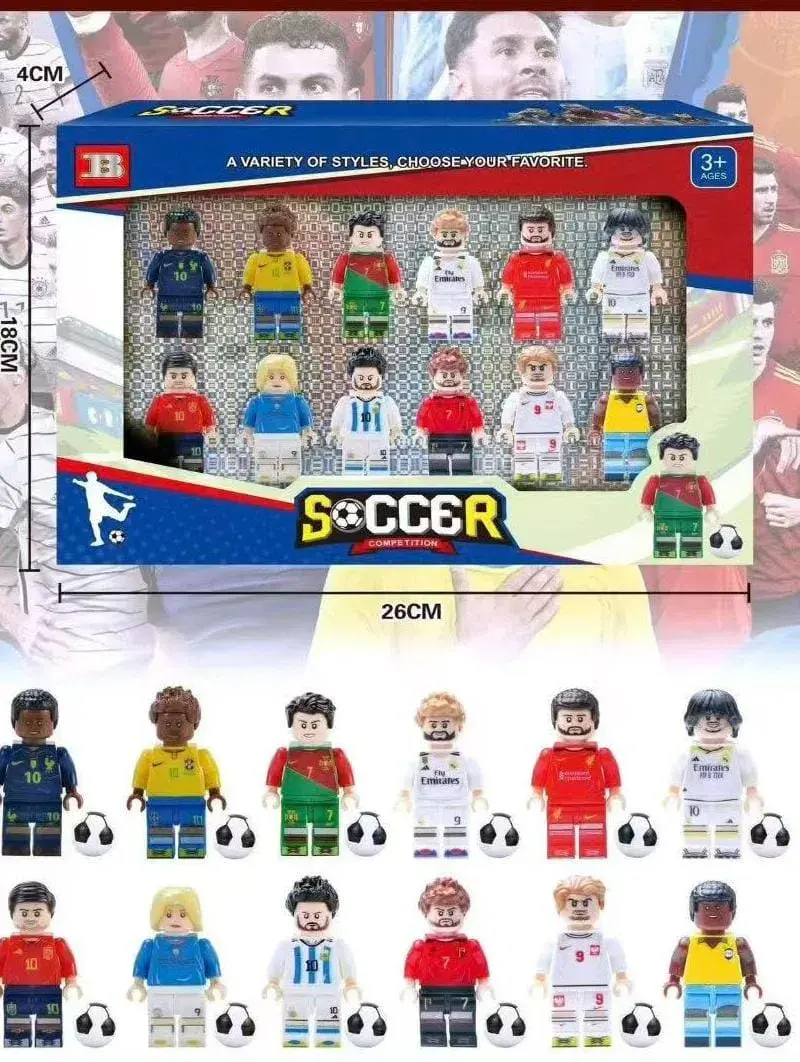 Zestaw figurek piłkarzy Soccer 26cm z piłkami 3+