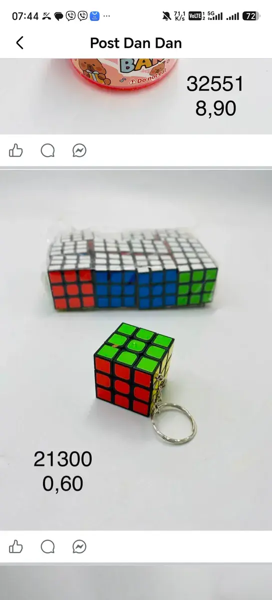 Brelok Kostka Rubika Mini 3x3 Kolorowa Zabawka Logiczna
