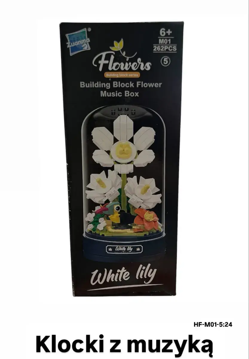 Klocki muzyczne Flowers White Lily 262 elementy z pozytywką