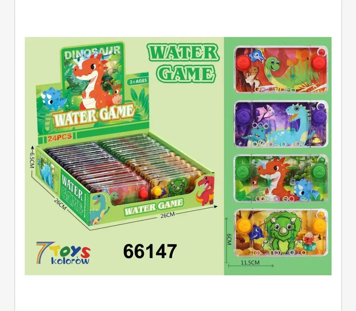 Gra Wodna Dinozaur Water Game 11,5cm Zręcznościowa 24 szt.