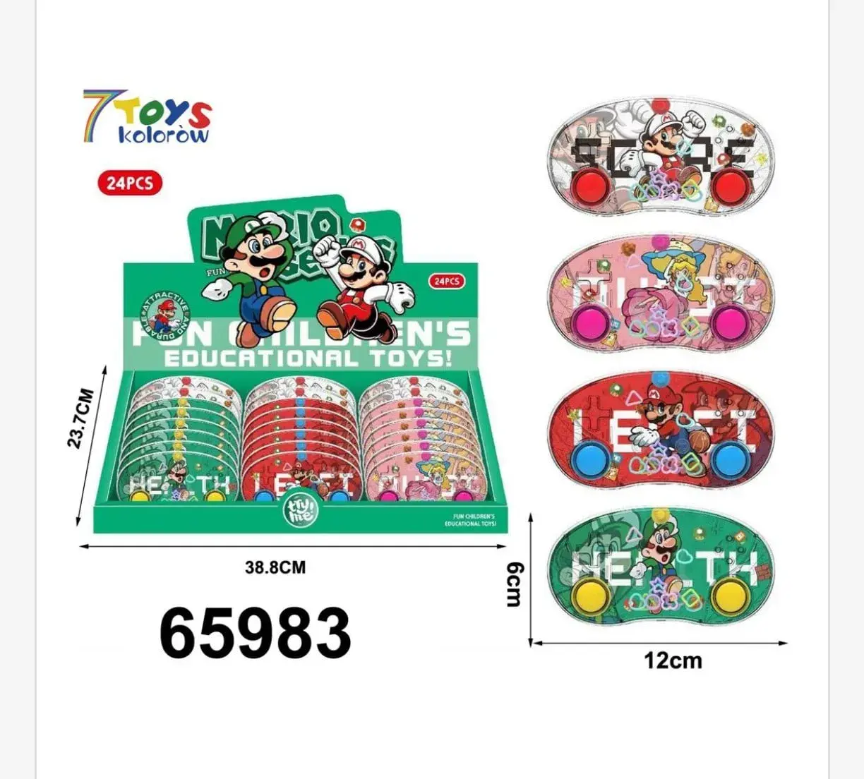 Gra Wodna Mario Bros Educational Toys 24 szt