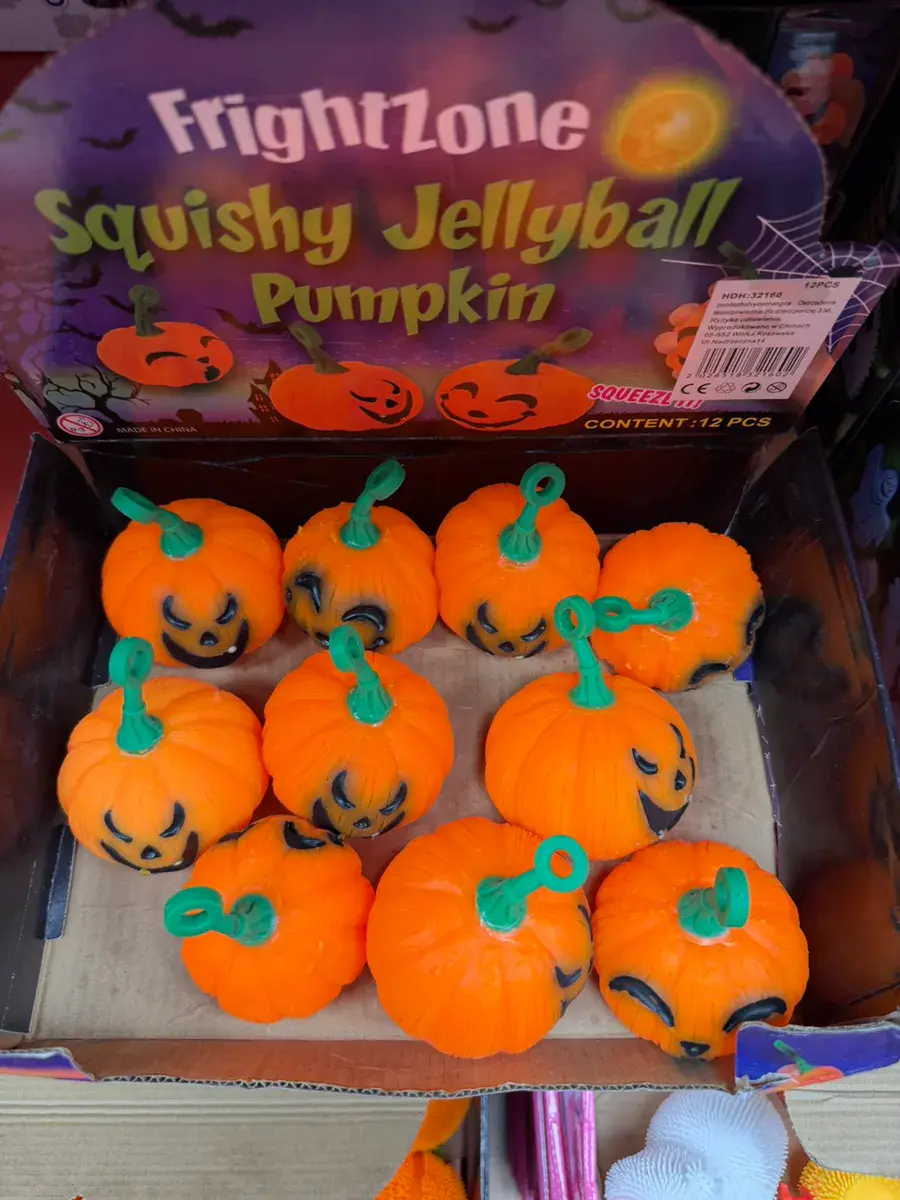 FrightZone Pomarańczowa Dynia Antystresowa Squishy 12 sztuk