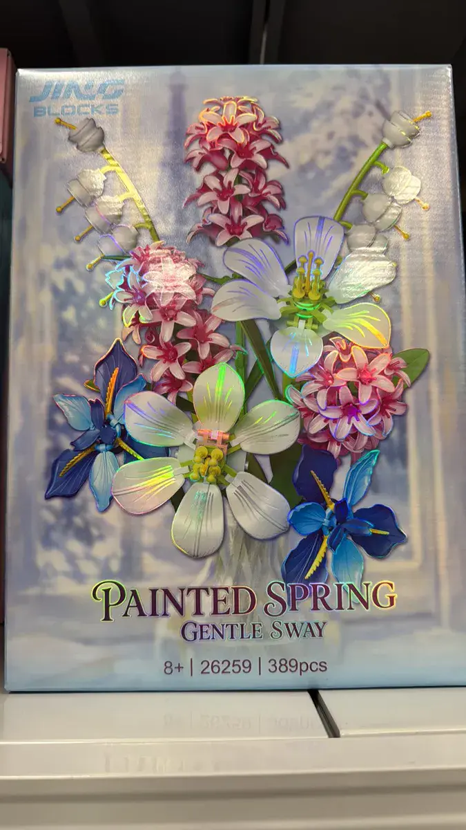 Klocki JING Blocks Painted Spring 389 elementów kwiaty wiosenne