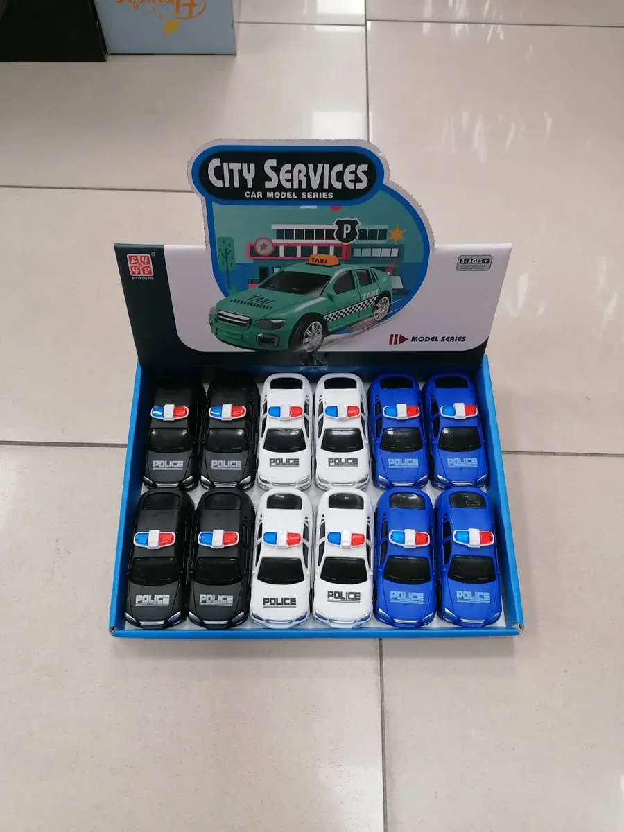 Zabawkowe Samochody Policyjne City Services 12 szt