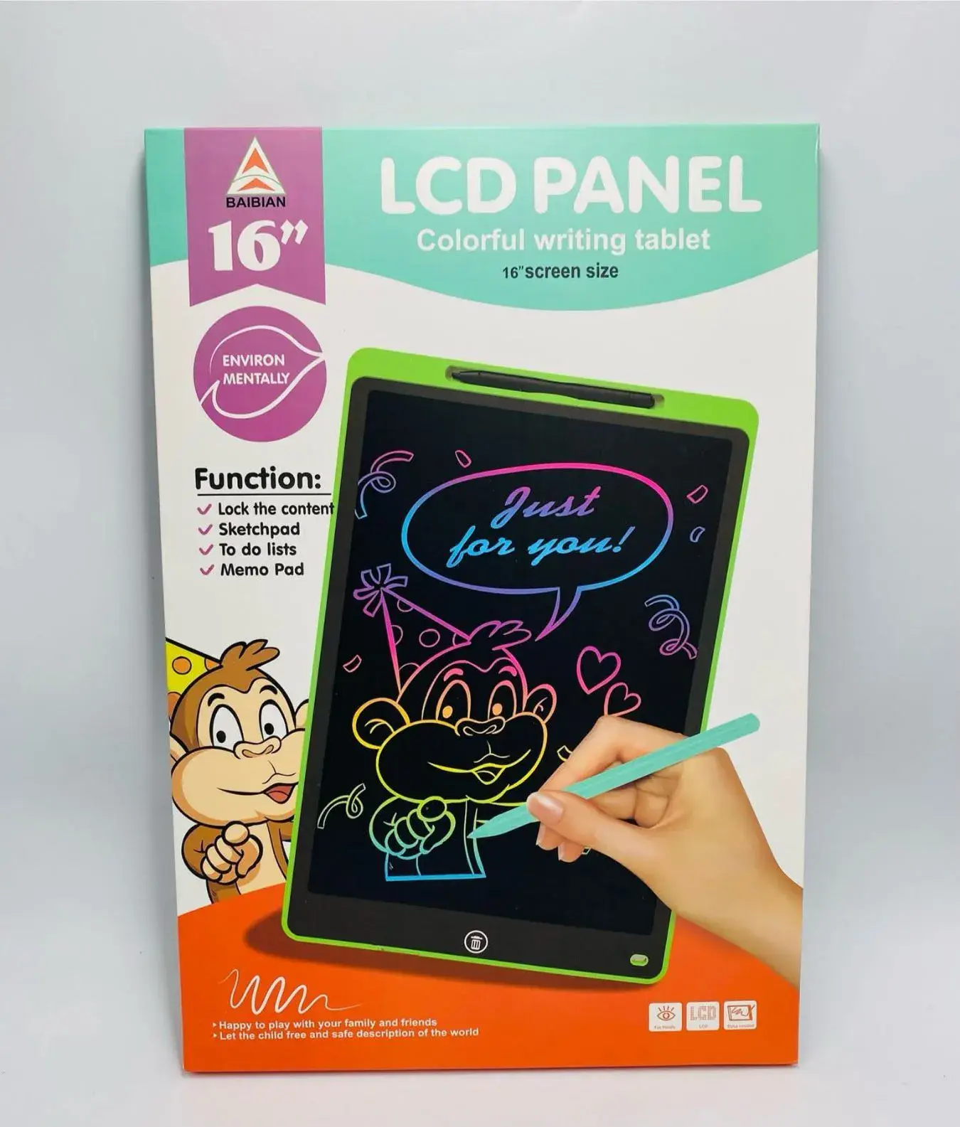 Zabawka Tablet LCD Panel 16" Kolorowy Ekran Pisanie
