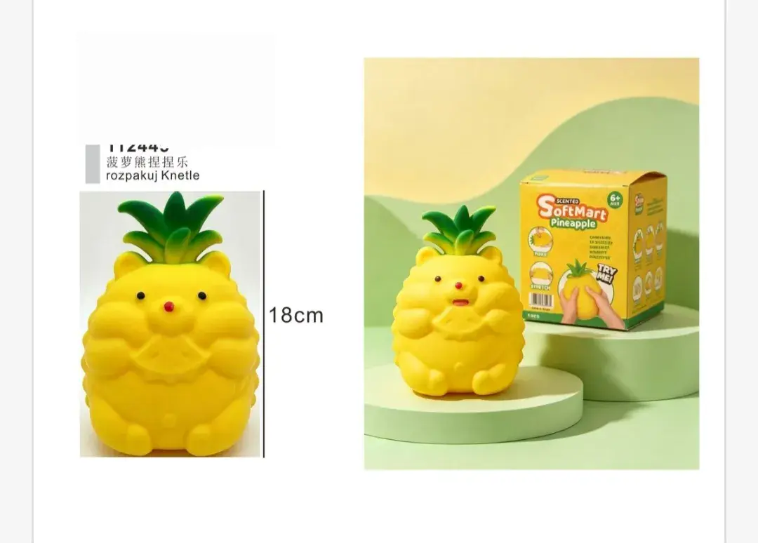 Miękka zabawka ananas z misiem 18 cm zapachowa SoftMart