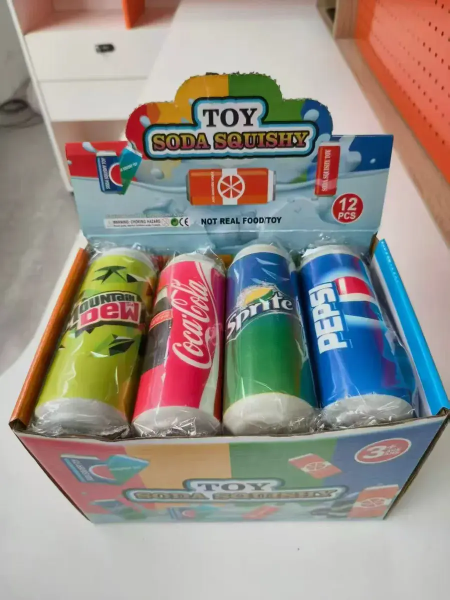 Zabawka Squishy Puszka Napój Zestaw 12 sztuk Kolorowy