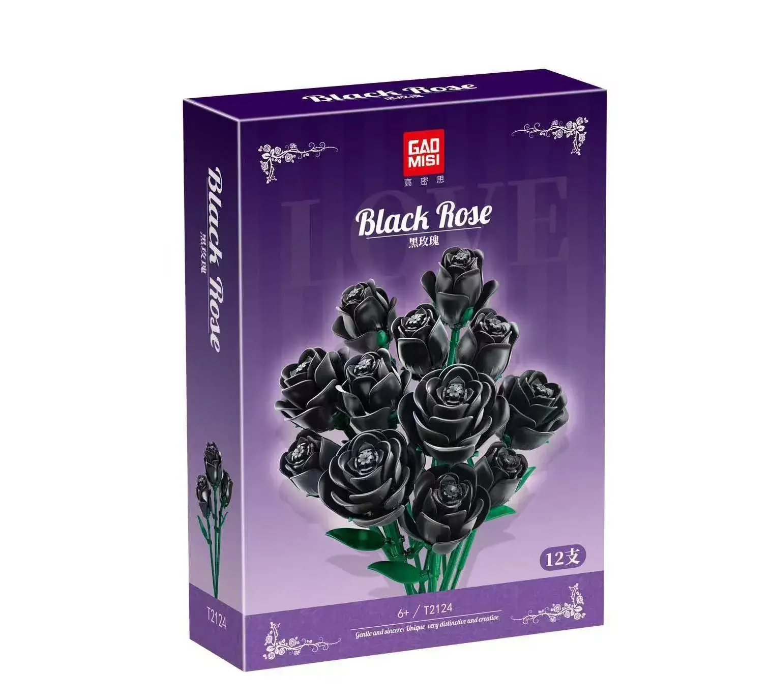 Zestaw klocków kwiaty Black Rose 12 szt GA MI SHI