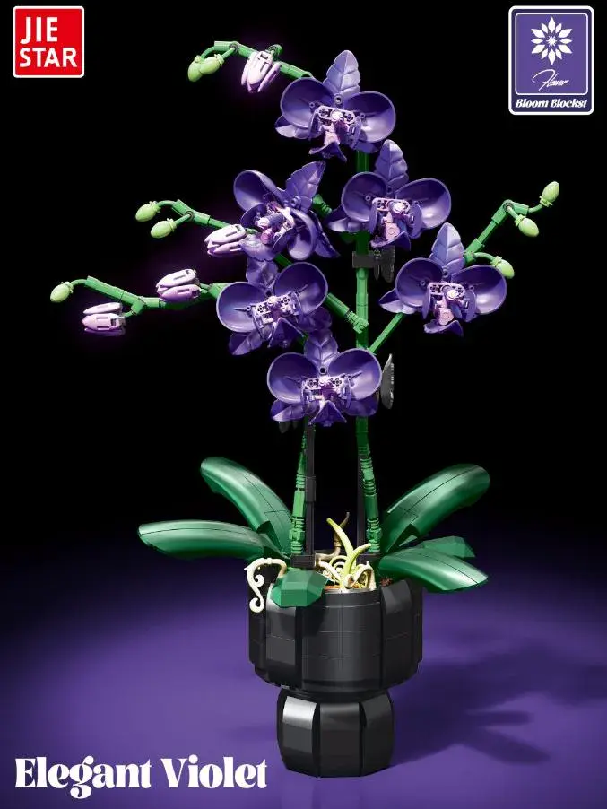 Zestaw klocków JIE STAR orchidea Elegantant Violet fioletowa