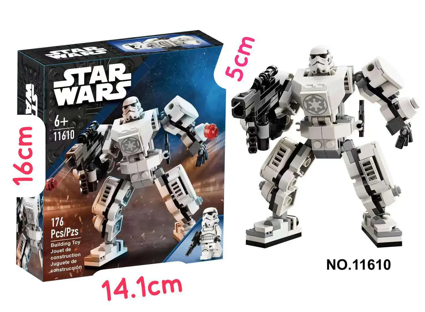 Klocki Star Wars 176PCS - Szturmowiec i Mech 11610