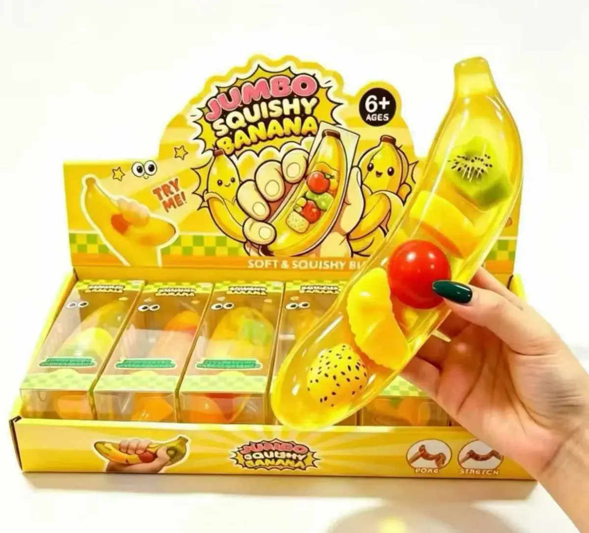 Jumbo Squishy Banana - Antystresowa zabawka owocowa 6+
