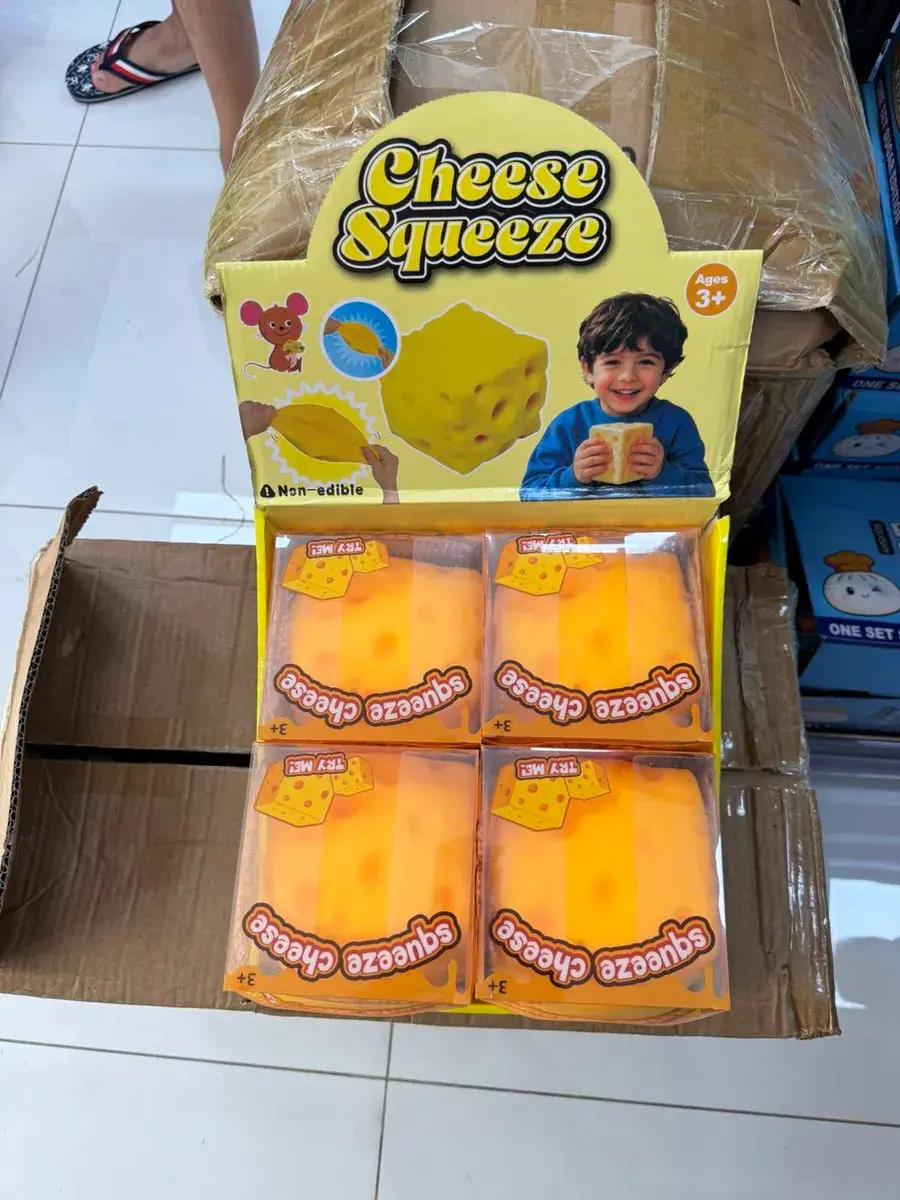 Zabawka Antystresowa Squeeze Cheese Żółty Ser 4 szt
