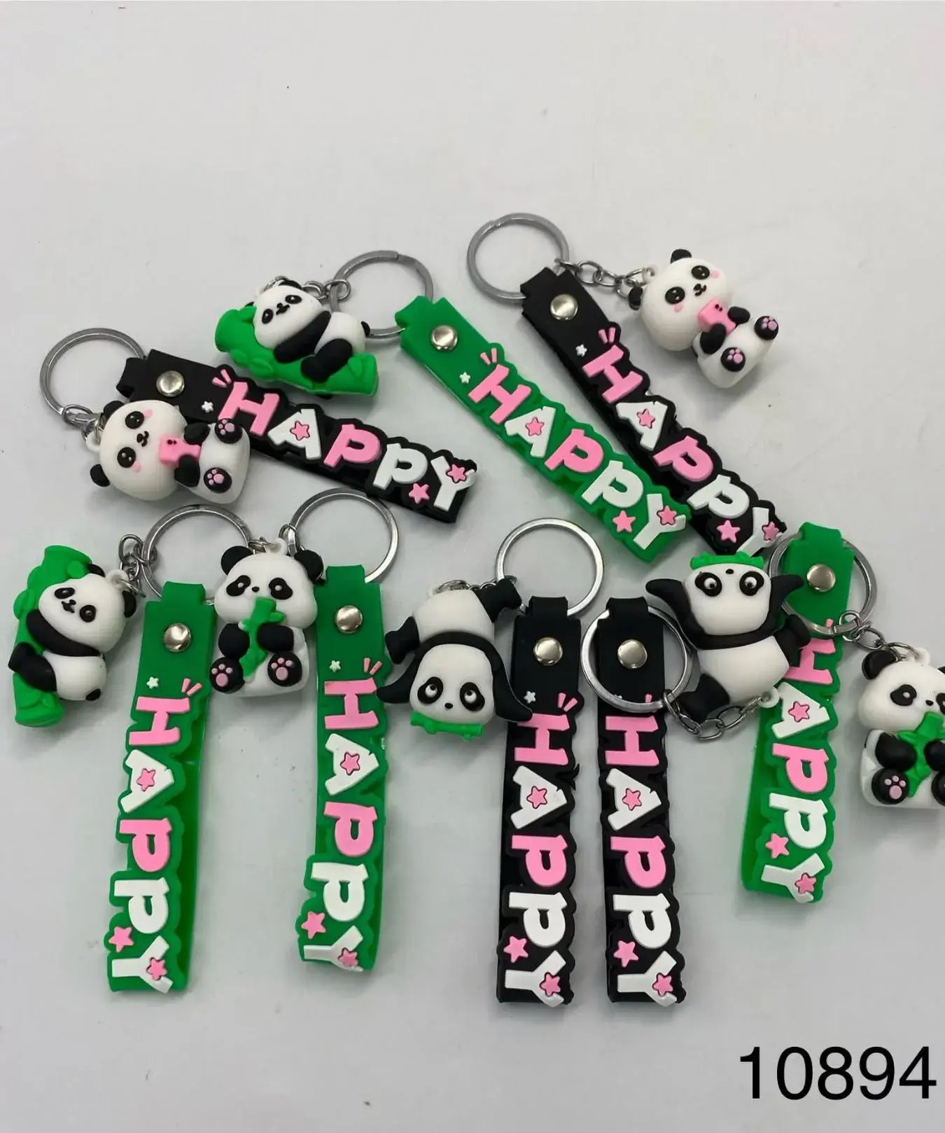 Brelok Zabawkowy Panda Happy Zielony/Czarny