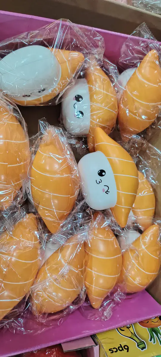 Squishy Sushi Pomarańczowy Antystresowy Zabawka 12 sztuk