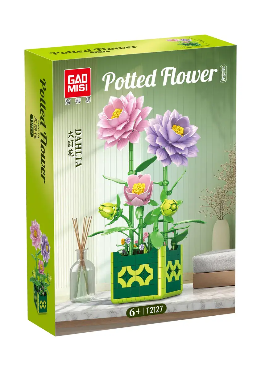 Klocki GAOMISI Potted Flower Dahlia zestaw kwiatów w doniczce