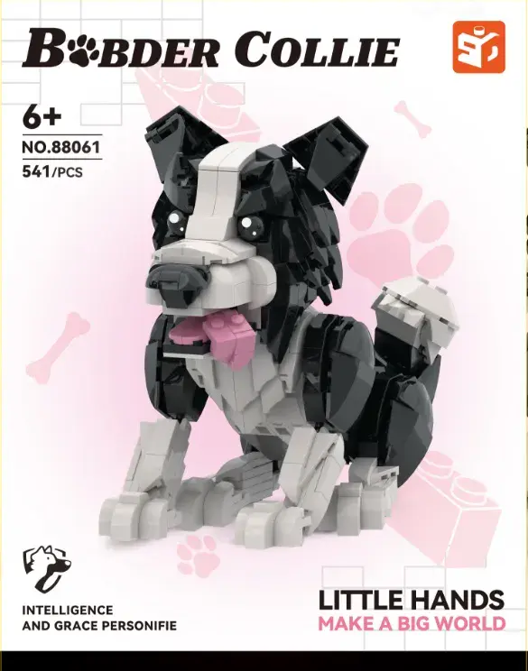 Klocki Border Collie czarno-białe 541 elementów dla dzieci 6+
