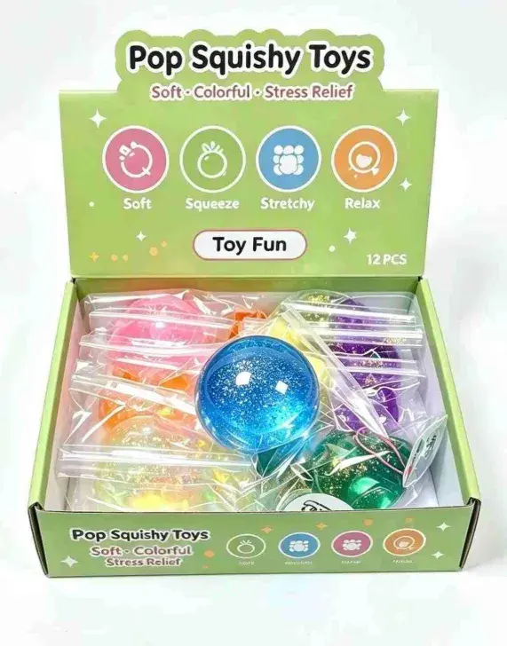 Pop Squishy Toys Zabawka Antystresowa Kolorowa 12 szt