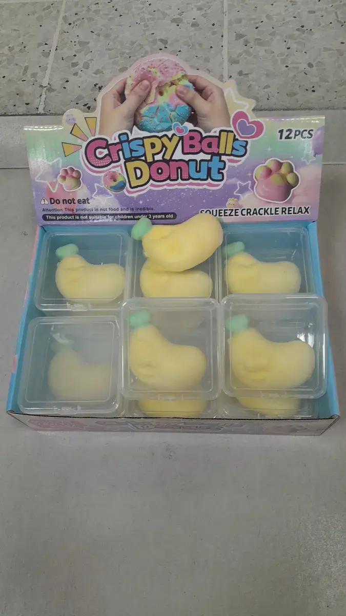 Crispy Balls Donut Antystresowa Gniotka Żółta 12 sztuk