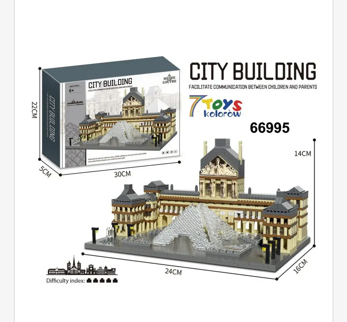 Klocki City Building Model Muzeum Louvre 24x16x14 cm