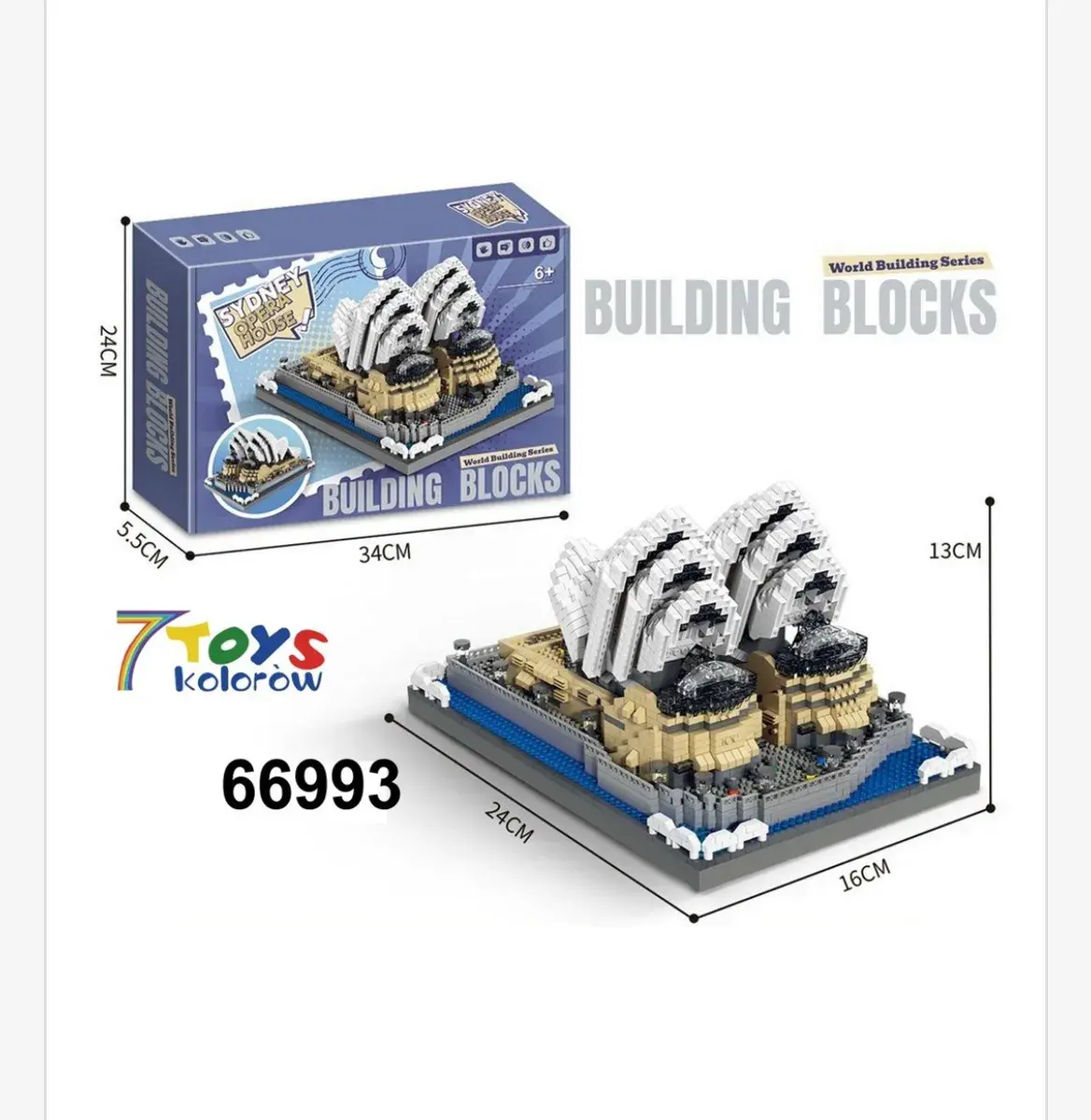 Klocki Sydney Opera House 24x16x13 cm 3D Model Budowlany