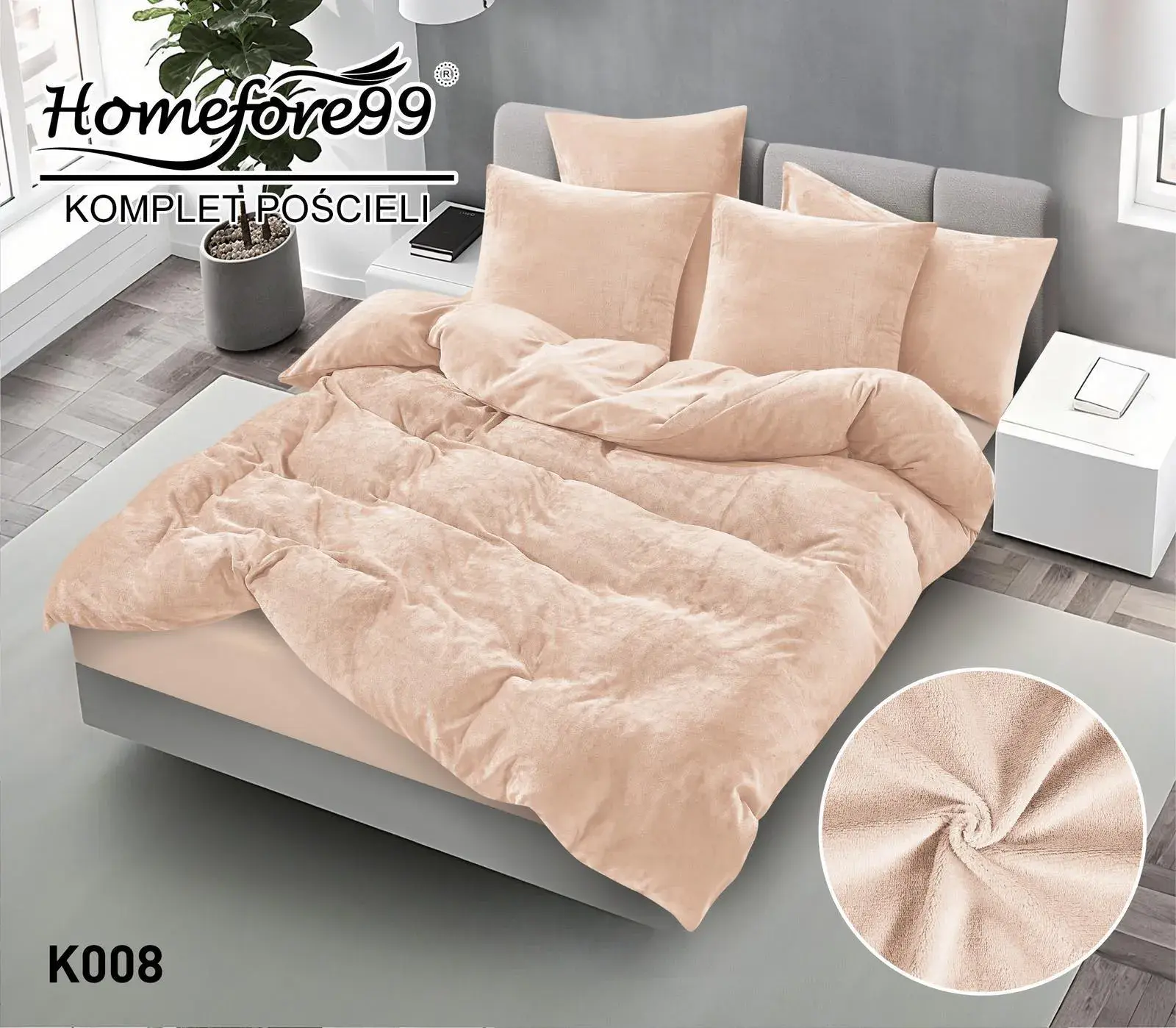 Komplet pościeli 3-częściowy 200x220 cm beżowy Homefore99