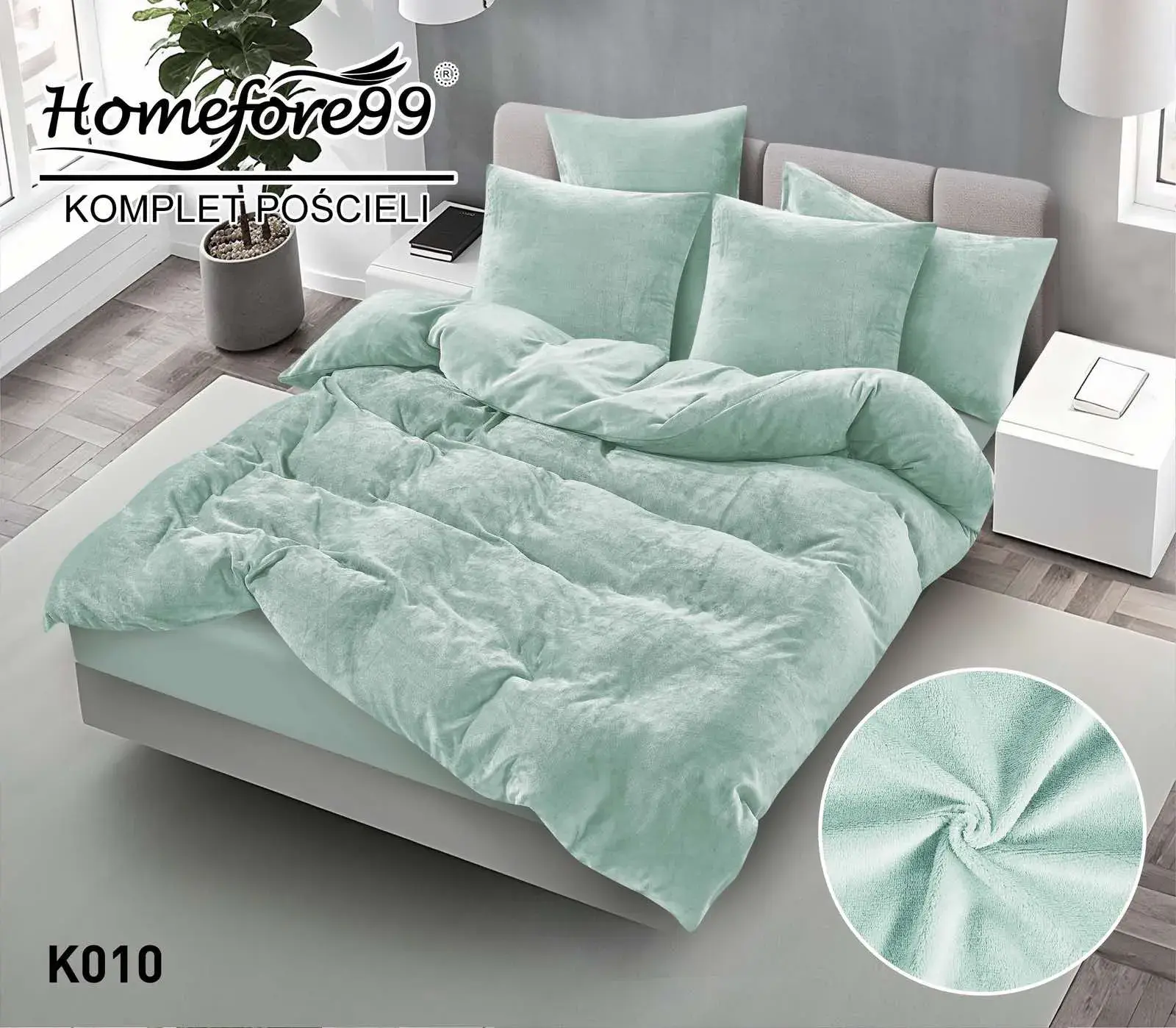 Komplet pościeli 3-częściowy 200x220 cm Homefore99 K010 miętowy