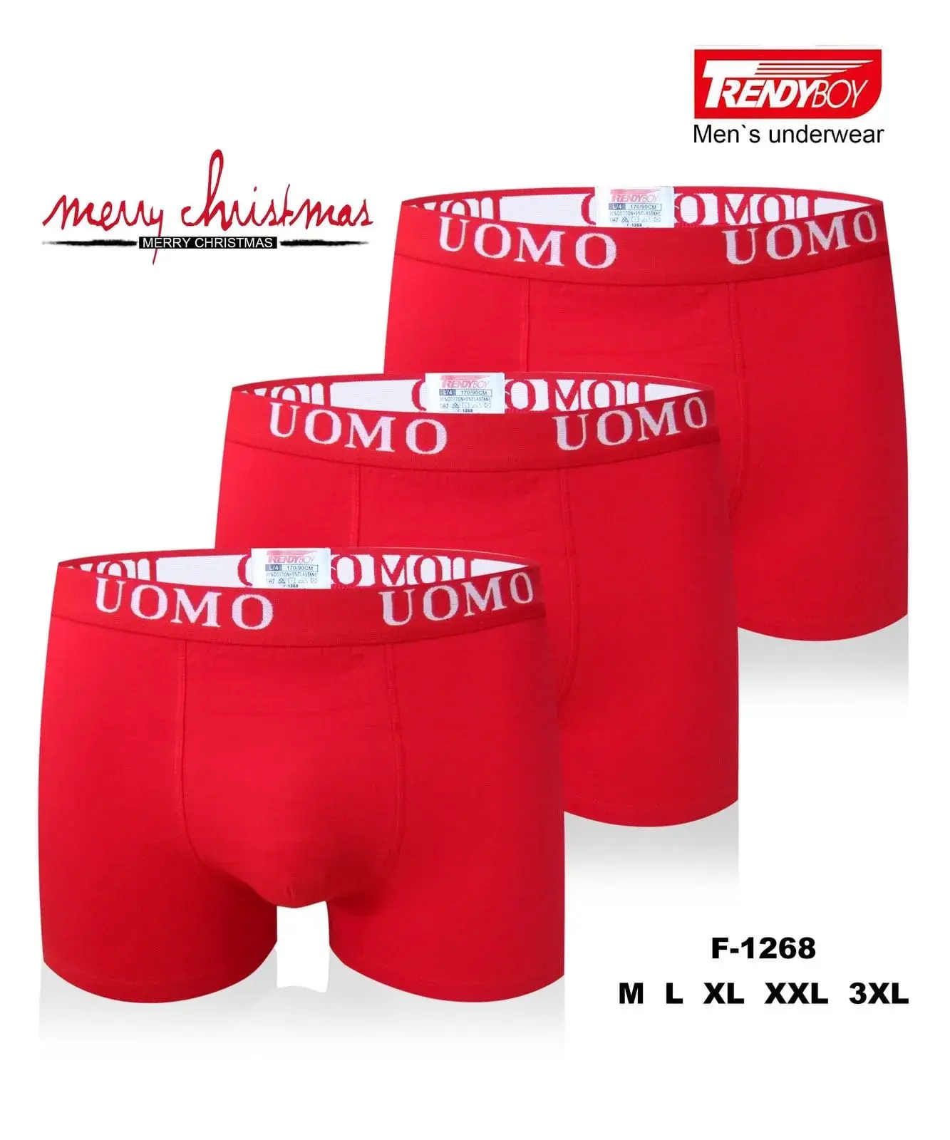 Bokserki męskie UOMO 3 szt. Trendy Boy M XL XXL F-1268
