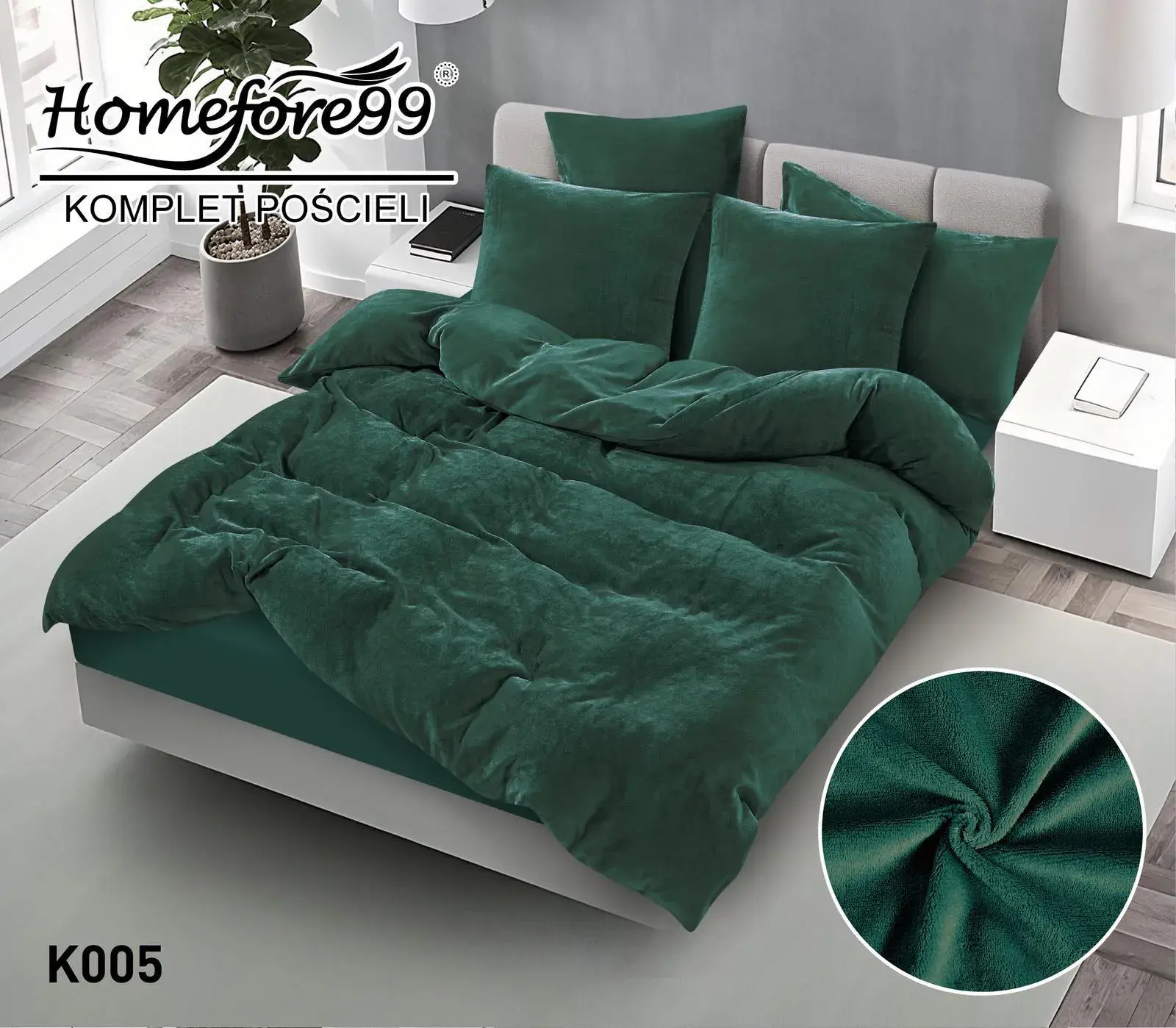 Komplet pościeli 3-częściowy 200x220 cm Homefore99 zielony