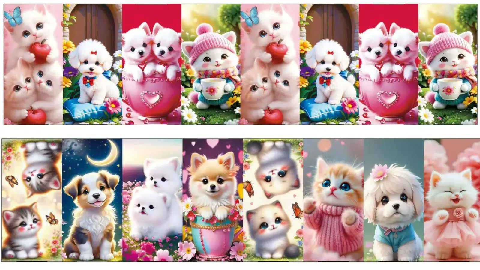 Ściereczki 40*60cm z nadrukiem kawaii kotków i piesków