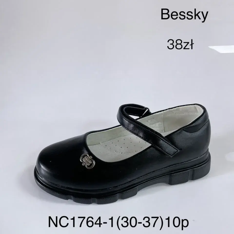 Półbuty Dziecięce Bessky Czarne Wizytowe Rozmiary