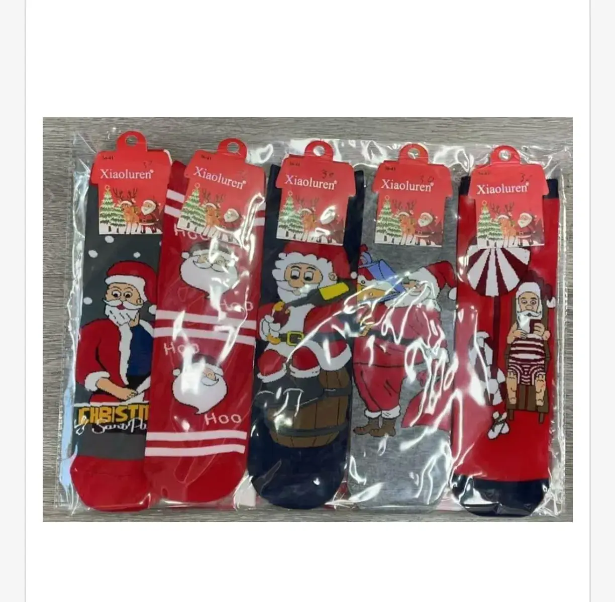 Skarpetki świąteczne 5 par wzory Santa Claus