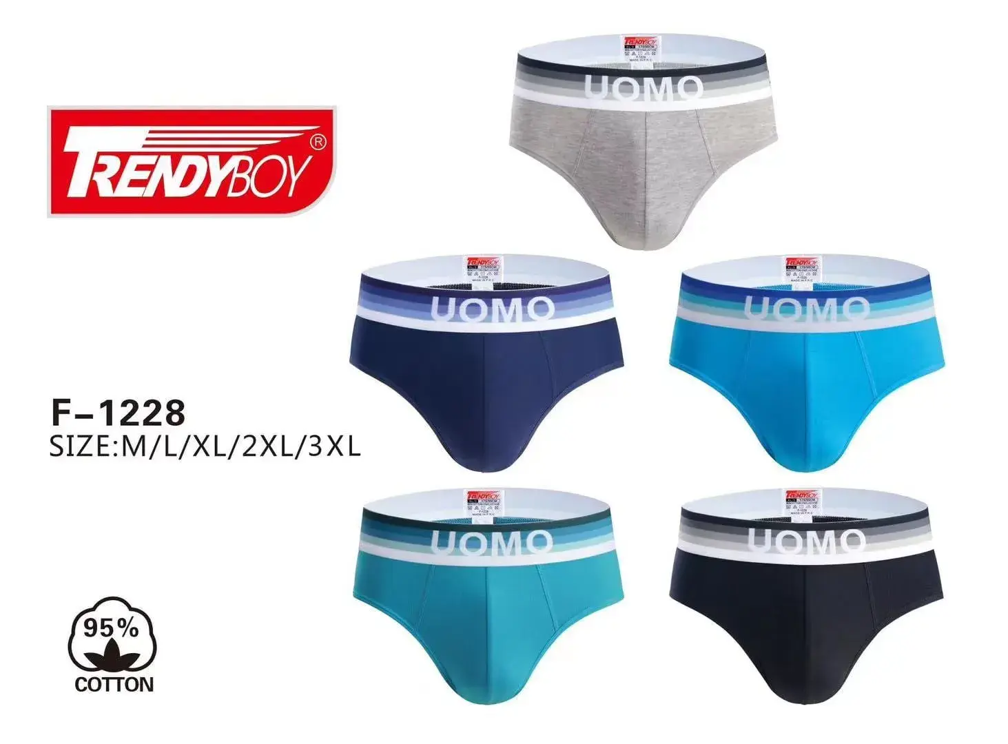 Bielizna męska bokserki UOMO TrendyBoy F-128 5 szt S-3XL