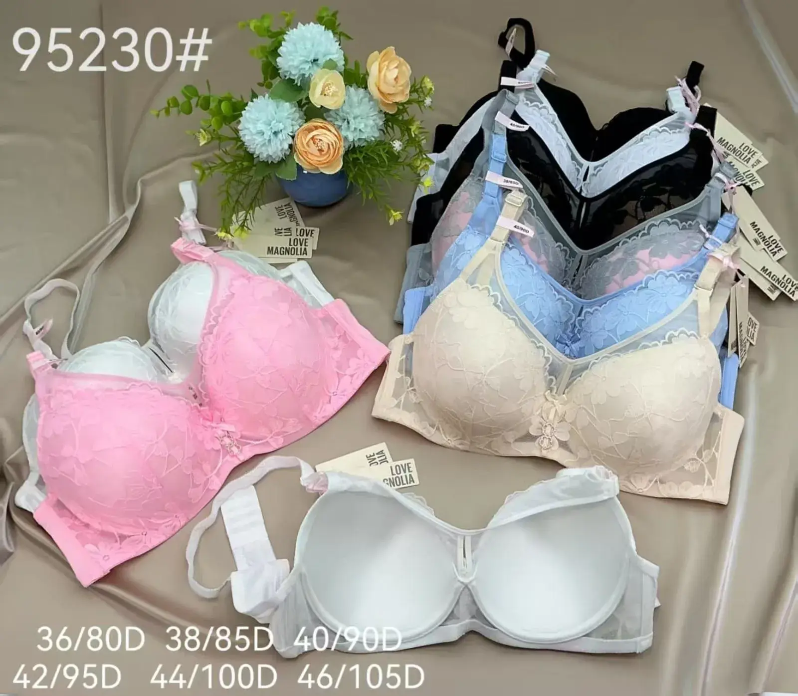 Biustonosze damskie koronkowe Love Magnolia 95230 mix kolorów 6szt