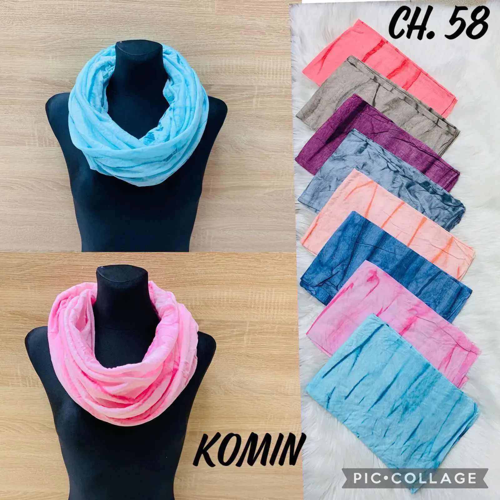 Kominiarki damskie multikolor CH.58, opak. 12 szt